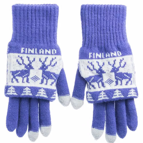 Robin Ruth Reindeer Gloves Finland, Blue/White