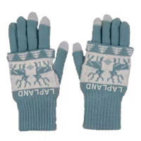 Robin Ruth Reindeer Gloves Lapland, Mint Green/White