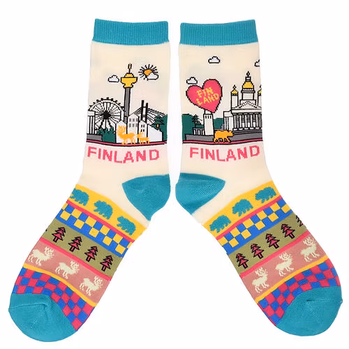 Robin Ruth Socken Damen, Cityscape Multicolor - Größe 36-42