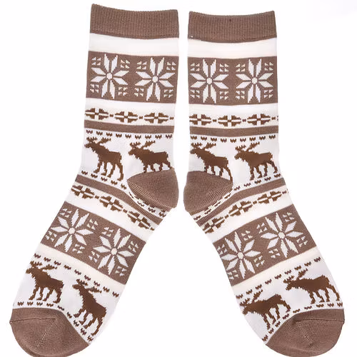 Robin Ruth Socken Damen, Finland Moose Braun/Weiß - Größe 36-42