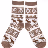 Robin Ruth Socks Ladies, Finland Moose Brown/White - Size 36-42