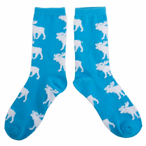 Robin Ruth Socken Damen, Finnland Elch Blau/Weiß - Größe 36-42