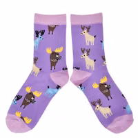 Robin Ruth Socks Ladies, Finland Wildlife Purple Multicolor - Size 36-42