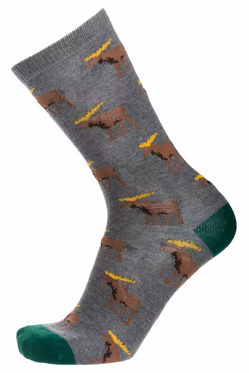Robin Ruth Socks Men, Finland Moose Grey Multicolor - Size 40-45