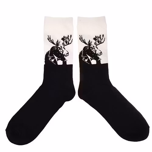 Robin Ruth Socken Herren, Finland Tuxedo Moose Schwarz/Weiß - Größe 40-45