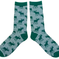 Robin Ruth Socks Men, Finland Moose Green - Size 40-45