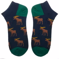 Robin Ruth Ankle Socks Men, Finland Moose Black/Green Multicolor - Size 40-45