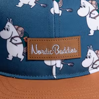 Nordic Buddies Moomin Kids Flat Cap, Moomin Adventure Blue -  Circumference 49-57cm