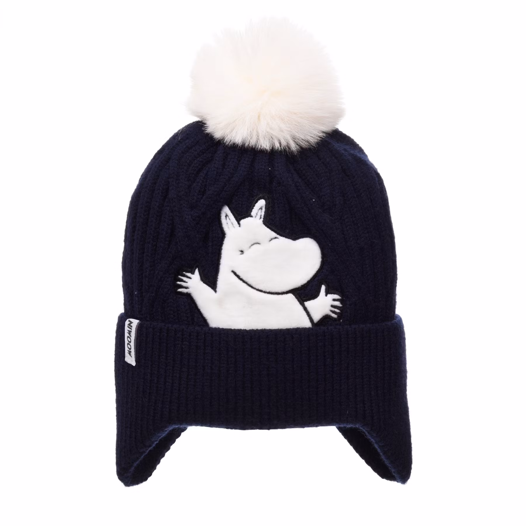 Czapka zimowa Nordic Buddies Moomintroll dla dzieci, granatowo-biała - 1,5-8 lat