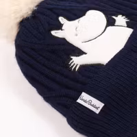 Nordic Buddies Moomintroll Winter Hat Beanie Kids, Navy Blue/White - 1,5-8 years