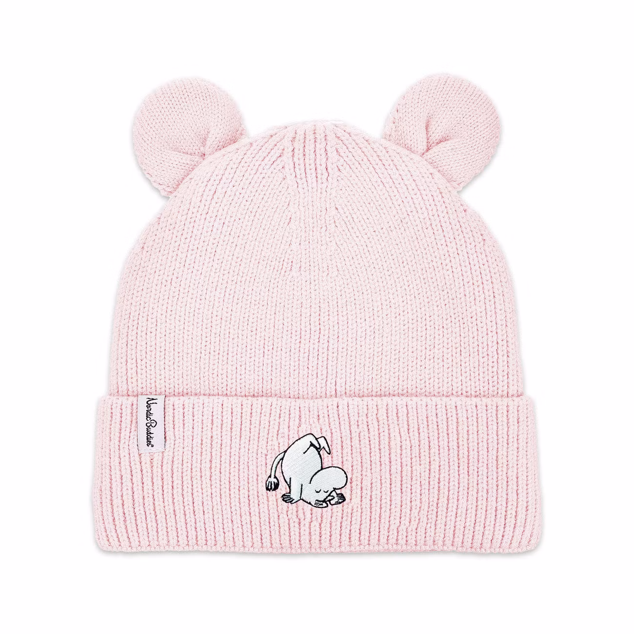 Nordic Buddies Mumintroll Wintermütze mit Ohren für Kinder, Rosa – 1,5–8 Jahre
