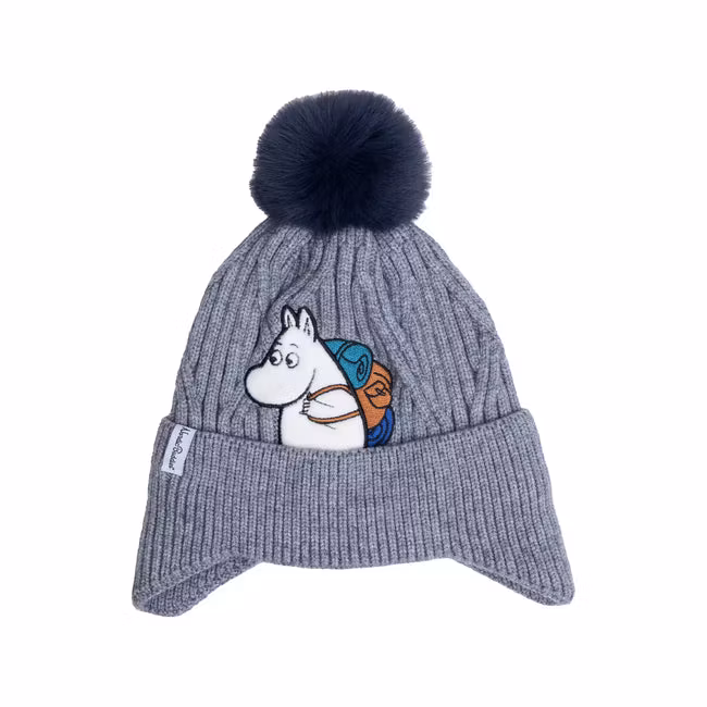 Nordic Buddies Moomintroll Winter Hat Beanie Kids, Grey - 1,5-8 years