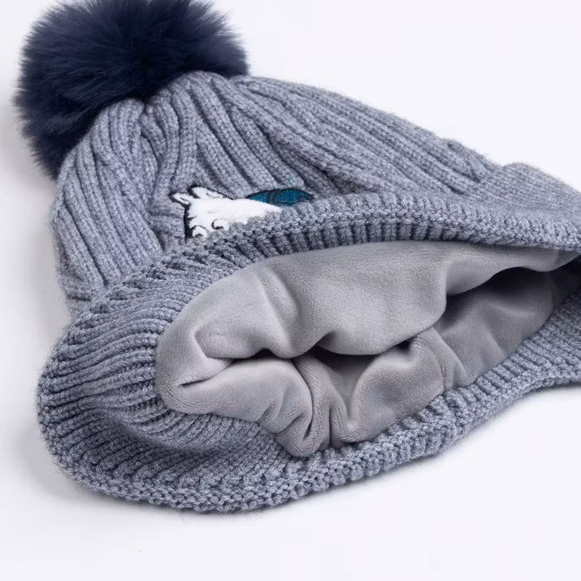 Nordic Buddies Moomintroll Winter Hat Beanie Kids, Grey - 1,5-8 years