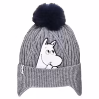 Nordic Buddies Moomintroll Winter Hat Beanie Kids, Grey - 1,5-8 years