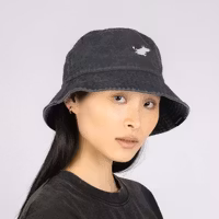 Nordic Buddies Moomin Classic Washed Denim Bucket Hat, Stone Washed Black - Adult, one size fits most