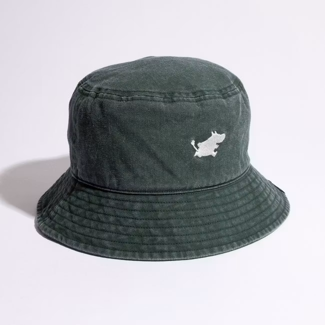 Chapeau bob classique en denim délavé Nordic Buddies Moomin, vert délavé - Adulte, taille unique