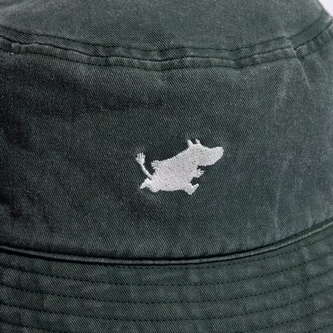 Chapeau bob classique en denim délavé Nordic Buddies Moomin, vert délavé - Adulte, taille unique