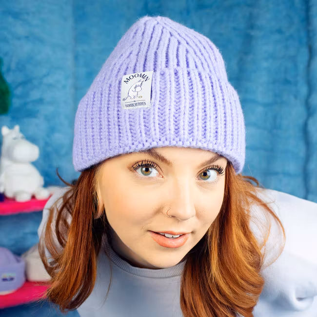 Nordic Buddies Moomintroll Winter Hat Beanie, Lilac - Adult, one size fits all