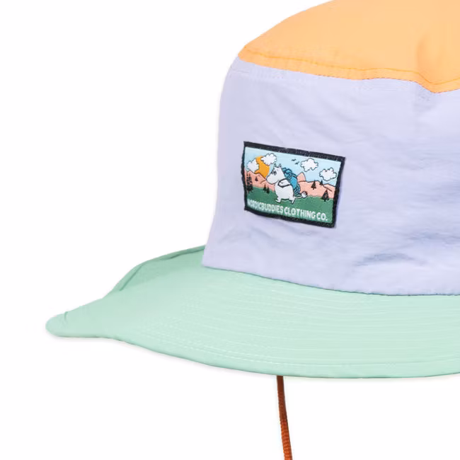 Nordic Buddies Moomintroll's Adventure Brimmer Hat, Lilac, Pastel Green and Pastel Orange - Adult, one size fits most