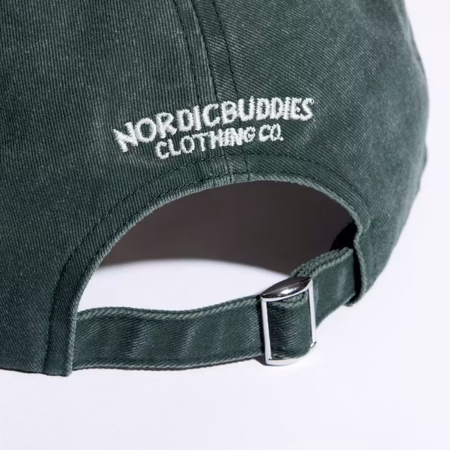 Nordic Buddies Moomin 80 Washed Denim Cap, Grün – Erwachsene, Umfang 51–59 cm, verstellbarer Riemen