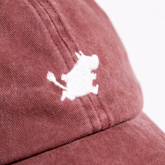 Nordic Buddies Moomin Classics Washed Denim Cap, Burgundy - Adult , circumference 51-59cm