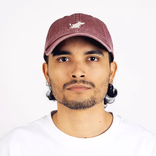 Nordic Buddies Moomin Classics Washed Denim Cap, Burgundy - Adult , circumference 51-59cm