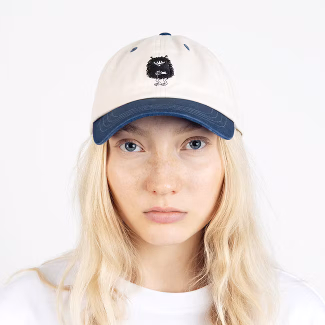 Czapka bejsbolówka Nordic Buddies Stinky Plotting, beżowa i granatowa – dla dorosłych, obwód 51–59 cm