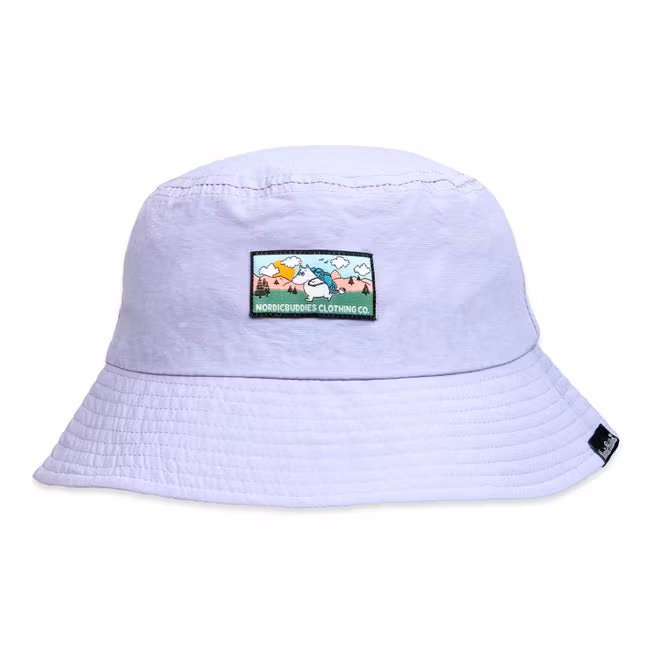 Nordic Buddies Moomintroll's Adventure Nylon Bucket Hat, Lilac - Adult, one size fits most