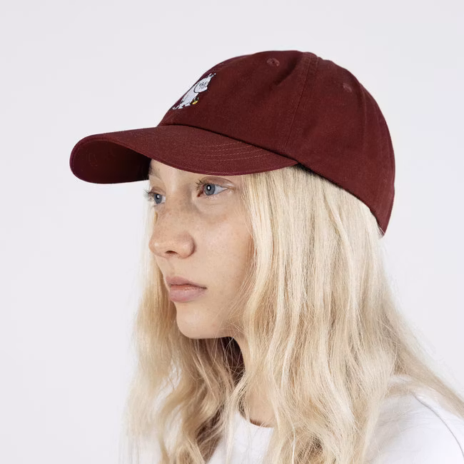 Nordic Buddies Moomintroll's Flower Cap, Burgundy - Volwassen: omtrek 51-59 cm