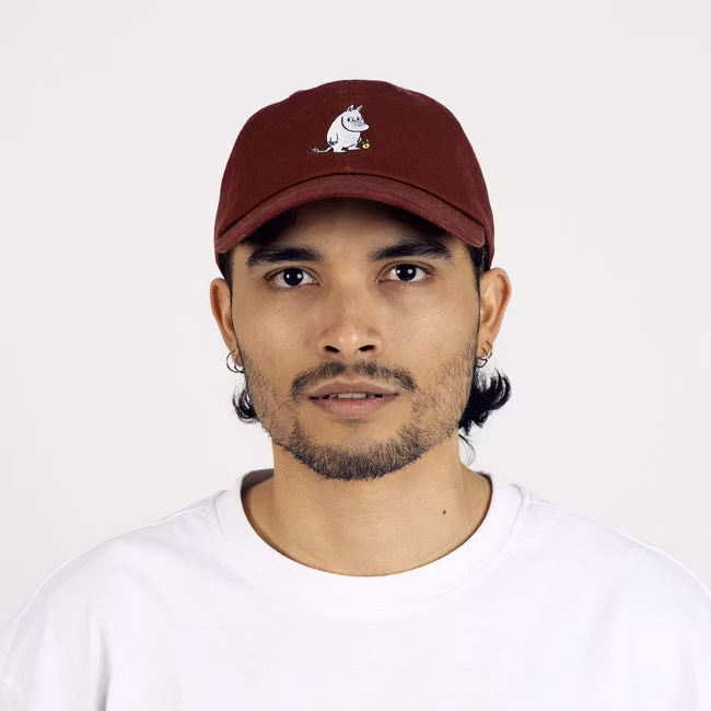 Nordic Buddies Moomintroll's Flower Cap, Burgundy - Volwassen: omtrek 51-59 cm