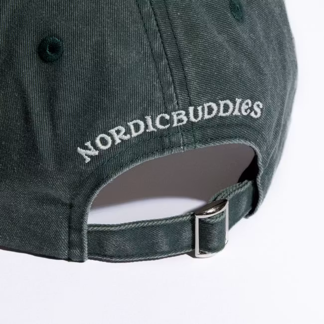 Nordic Buddies Moomin Novels Washed Denim Cap, Groen - Volwassene, omtrek 51-59 cm