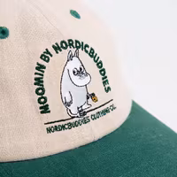 Nordic Buddies Moomintroll's Flower Cap, Beige and Dark Green - Adult: circumference 51-59cm