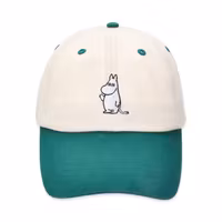 Nordic Buddies Moomintroll's Greeting Baseball Cap, Beige and Dark Green - Adult: circumference 51-59cm