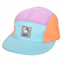 Nordic Buddies Moomintroll Five Panel Retro Cap, Blue, Lilac & Orange - Adult: circumference 51-60cm