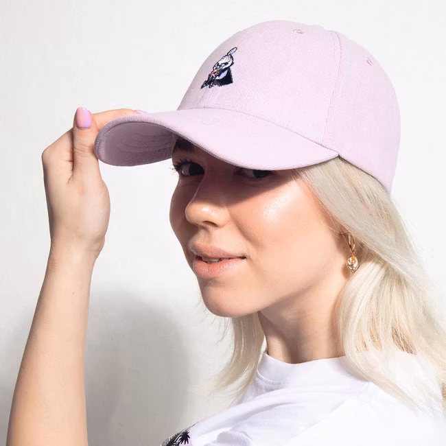 Nordic Buddies Little My Corduroy Cap, Roze - Volwassene, omtrek 51-59 cm