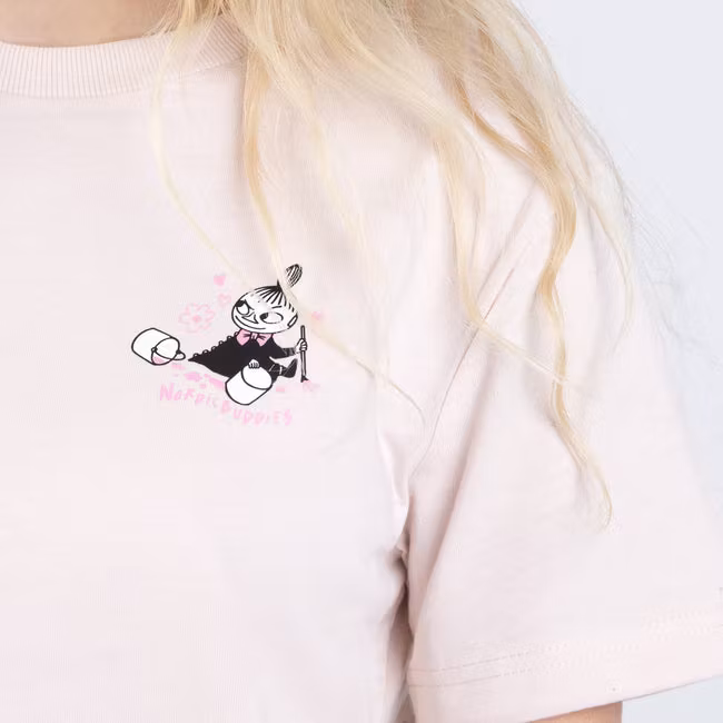 Koszulka Nordic Buddies Little My Painting damska, jasnoróżowa