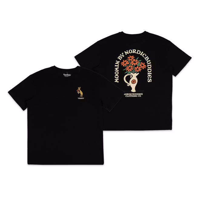 Nordic Buddies Sniff Flower Bouquet T-Shirt Unisex, Black