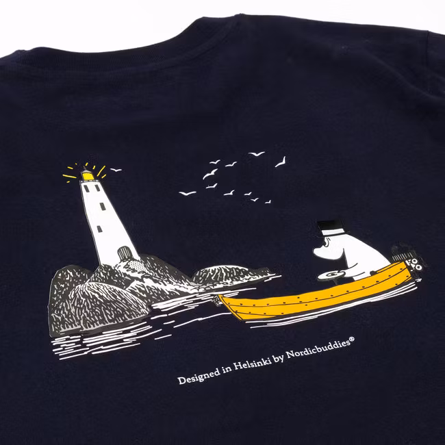 Nordic Buddies Organic Premium T-Shirt Moominpappa, Navy