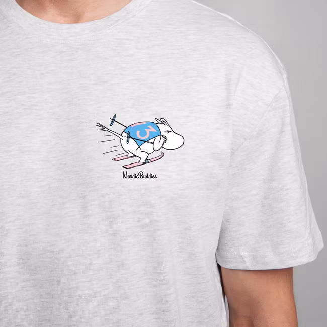 Koszulka Nordic Buddies Moomintroll, jasnoszara