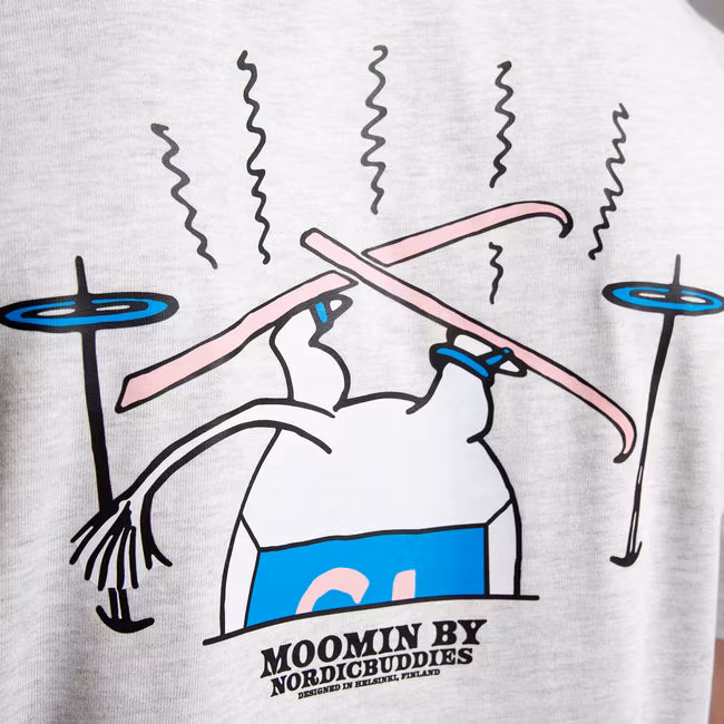 Koszulka Nordic Buddies Moomintroll, jasnoszara