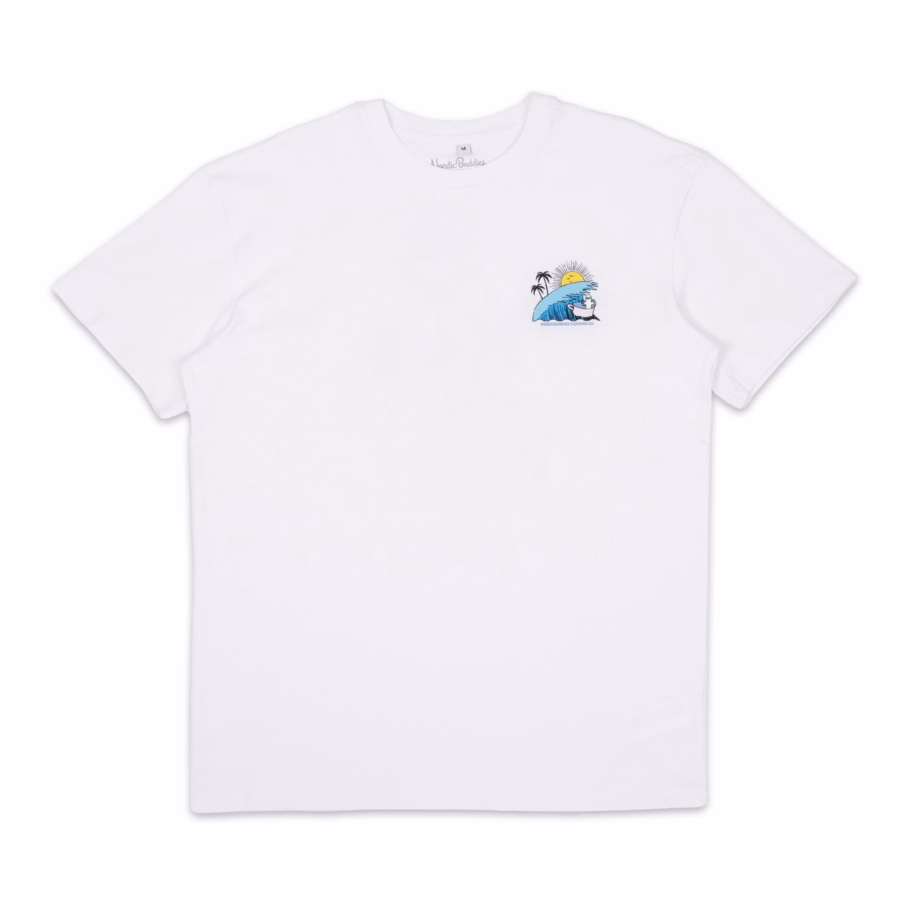 Nordic Buddies Hattifatteners Surf Trip T-shirt unisex, bianca