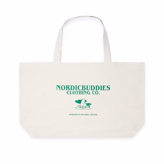 Nordic Buddies Snufkin Large Tote Bag, Off White