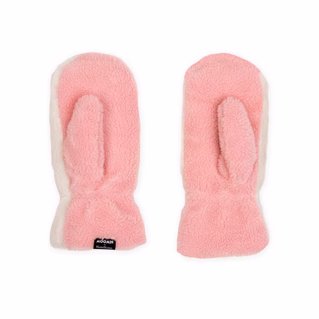 Nordic Buddies Little My Fluffy Fäustlinge, Weiß & Babyrosa