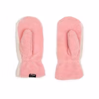 Nordic Buddies Little My Fluffy Mittens, White & Baby Pink