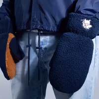 Nordic Buddies Moomintroll Fluffy Mittens, Navy & Brown