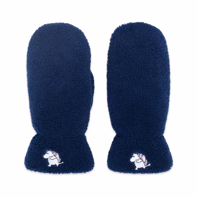 Nordic Buddies Moomintroll Fluffy Mittens, granatowo-brązowe