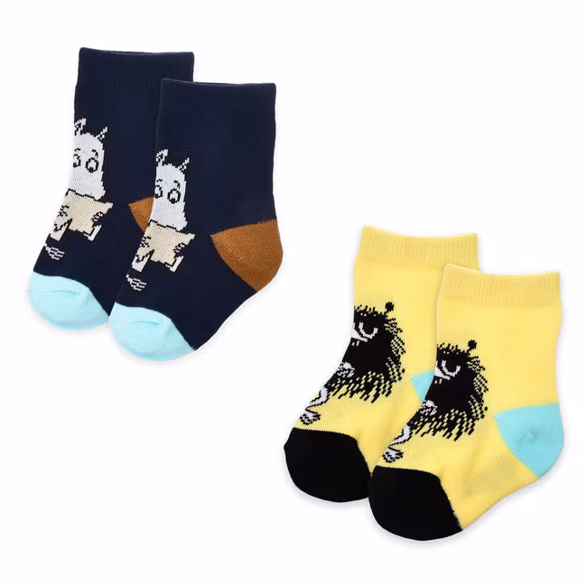 Nordic Buddies Moomintroll And Stinky Baby Socks, Double Pack