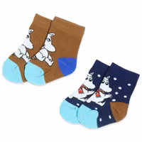 Nordic Buddies Moomintroll Baby Socks, Double Pack