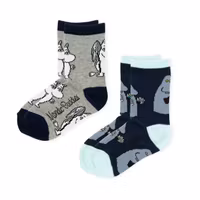 Nordic Buddies Groke & Moomintroll Kids Socks, Double Pack