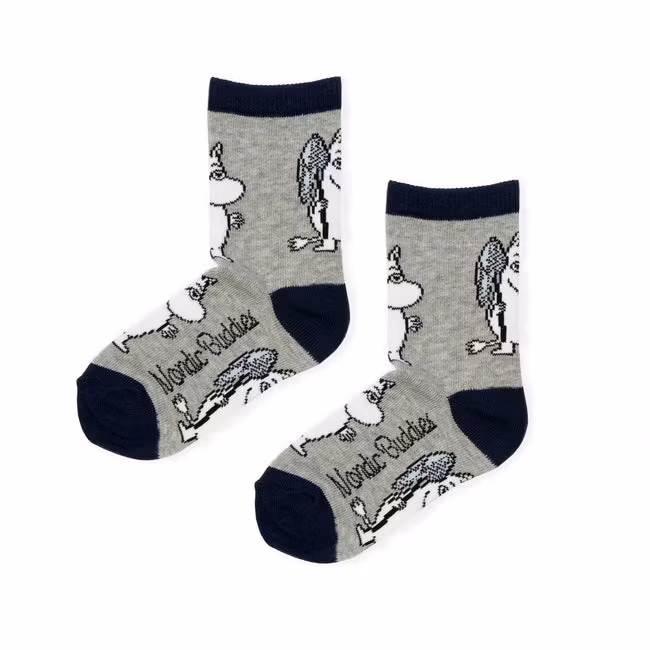 Nordic Buddies Groke & Moomintroll Kids Socks, Double Pack